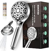SURFOU Soffione Doccia, 8+2 Getti Spray Anticalcare Soffioni Spruzzino, Doccino Cornetta Multifunctional, Doccetta Filtro Adjustment Docce Showerhead Turboshower Bagno
