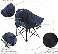 Vista 4 de Oversized Camping Chairs, Camp Chairs, Camping Chairs for Heavy People, Padded Outdoor Folding Moon Chairs with Extra Wide Seats, Lawn Chairs