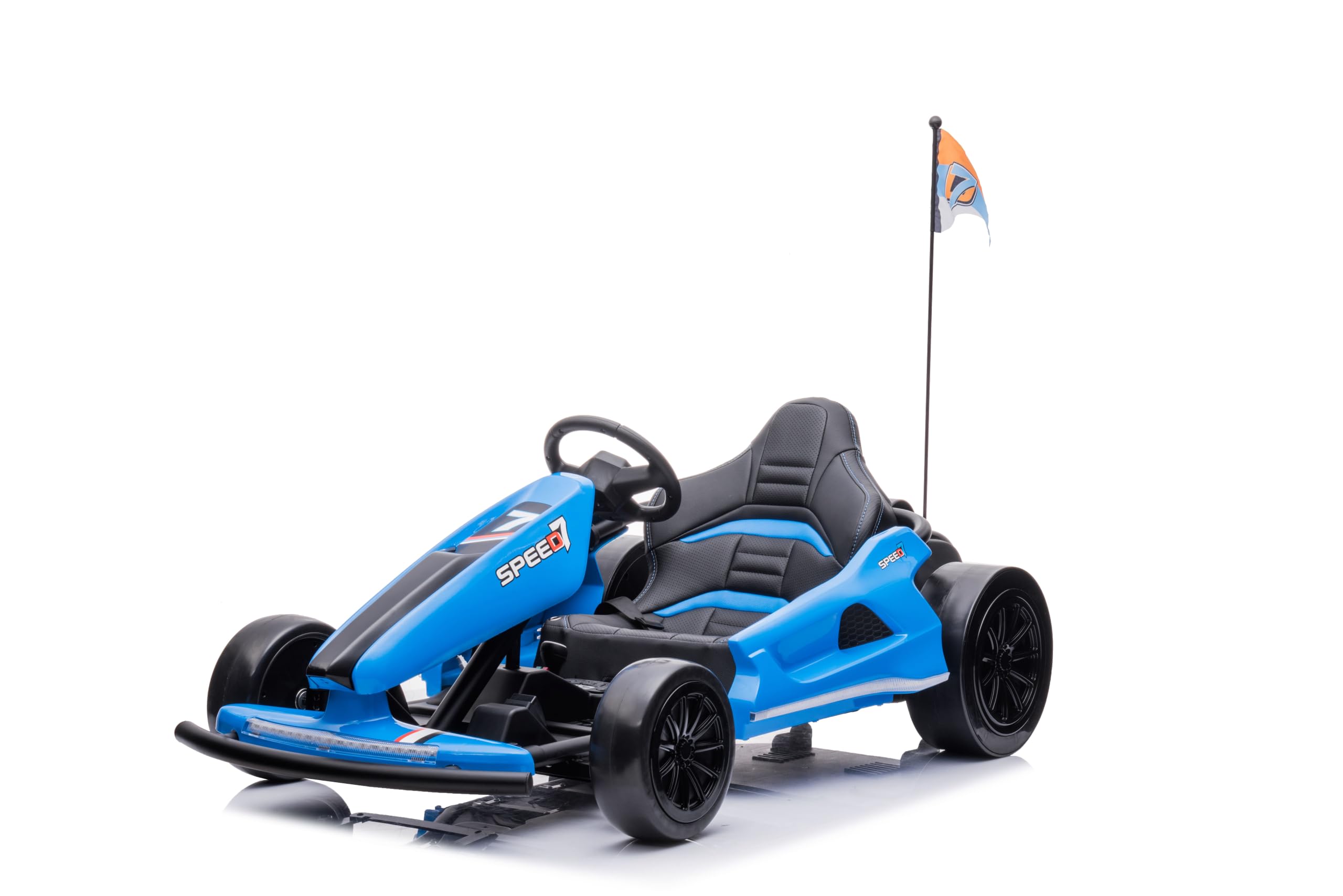 Samochód sportowy dla dzieci - elektryczny samochód typu "Ride-on (3-8 lat) — niebieski