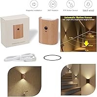 Vista 3 de Aplique de pared arriba hacia abajo, luces de pared con sensor LED, lámpara de pared moderna de 3000 K, para sala de estar, dormitorio, pasillo