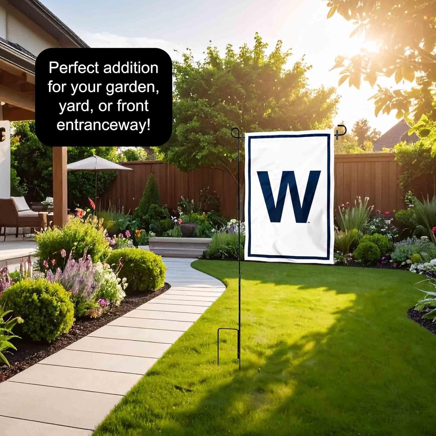 Chicago Baseball Win Garden Flag and Pole Stand Mount