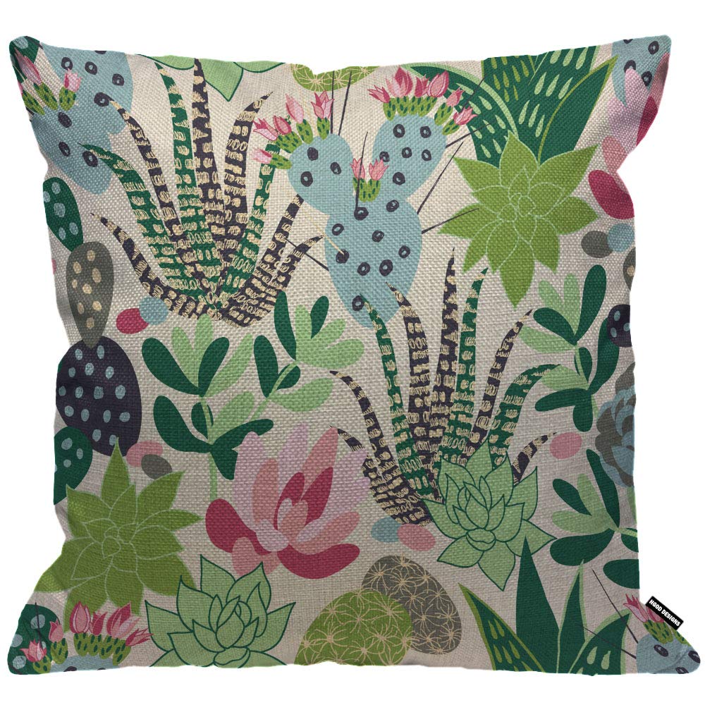 HGOD DESIGNS Cactus Cushion Cover,Succulents and Cactuses Throw Pillow Case Home Decorative for Men/Women Living Room Bedroom Sofa Chair 18X18 Inch Pillowcase 45X45cm