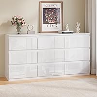 Vista 12 de Cómoda de madera negra, cómoda de 6 cajones para almacenamiento de ropa para dormitorio, cómoda moderna con cajones anchos, cajones anchos de madera