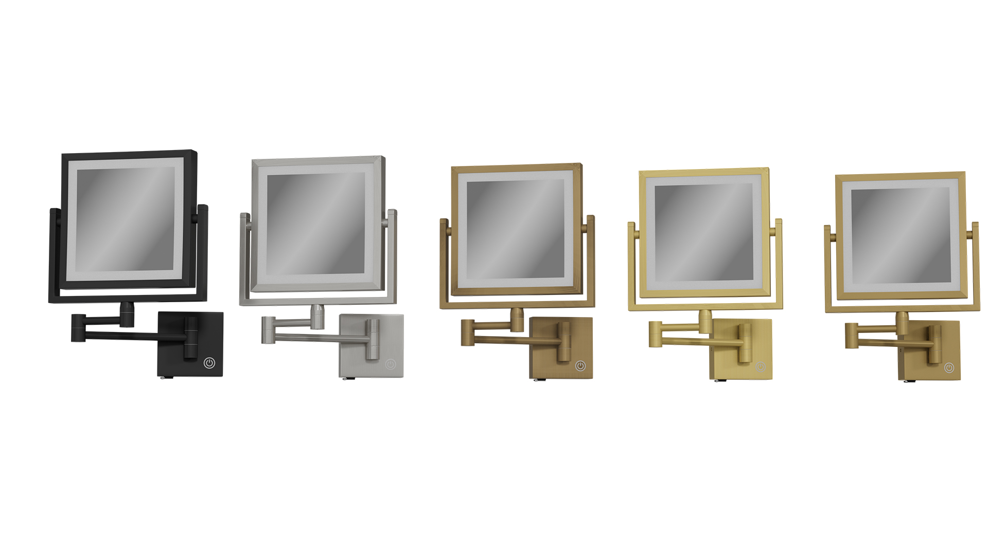 Espejo de Maquillaje de Pared Cuadrado con Luz LED miniatura 7