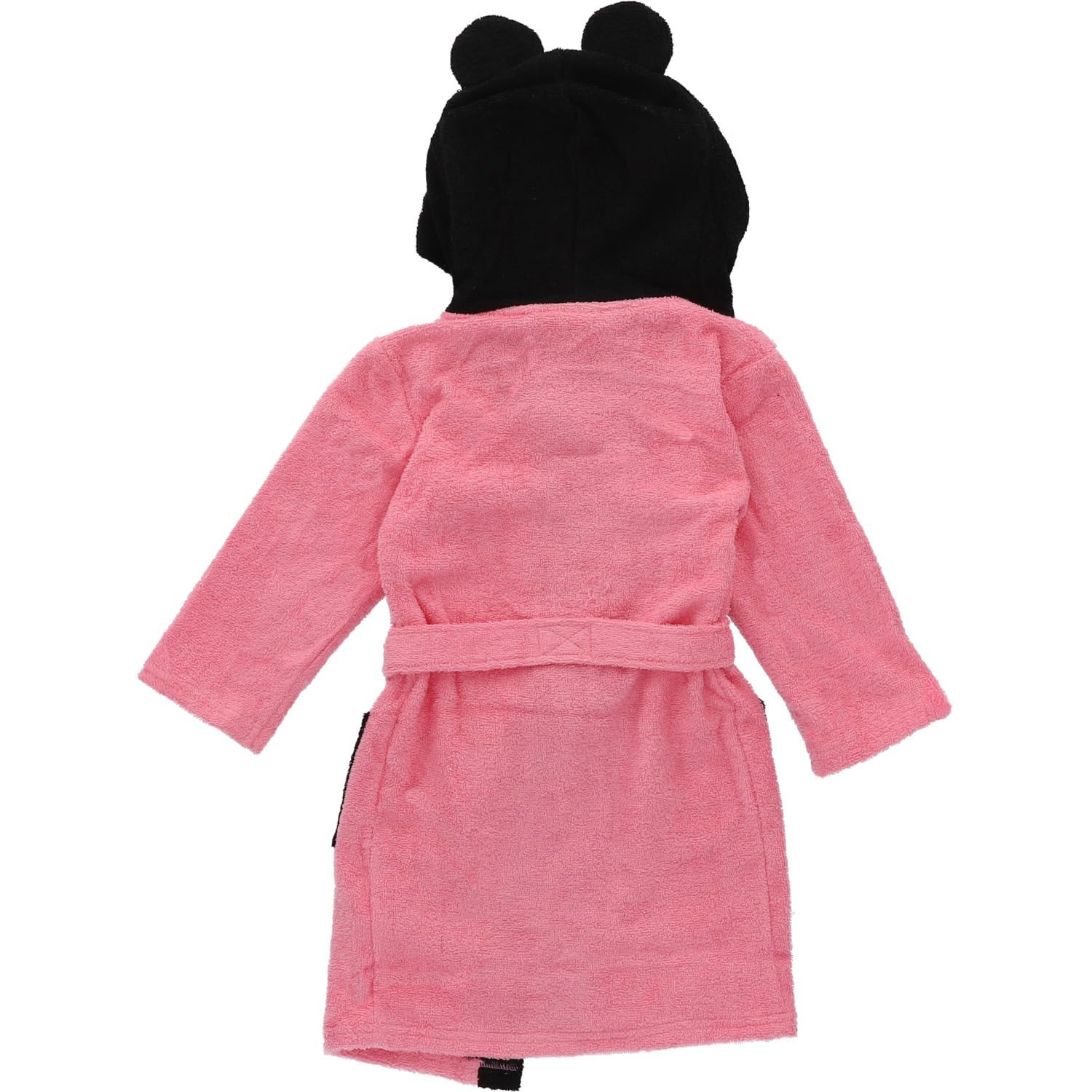 Disney - Peignoir de bain Minnie avec petit nœud - Poches latérales - Cordon de serrage - 100% Polyester - Rose