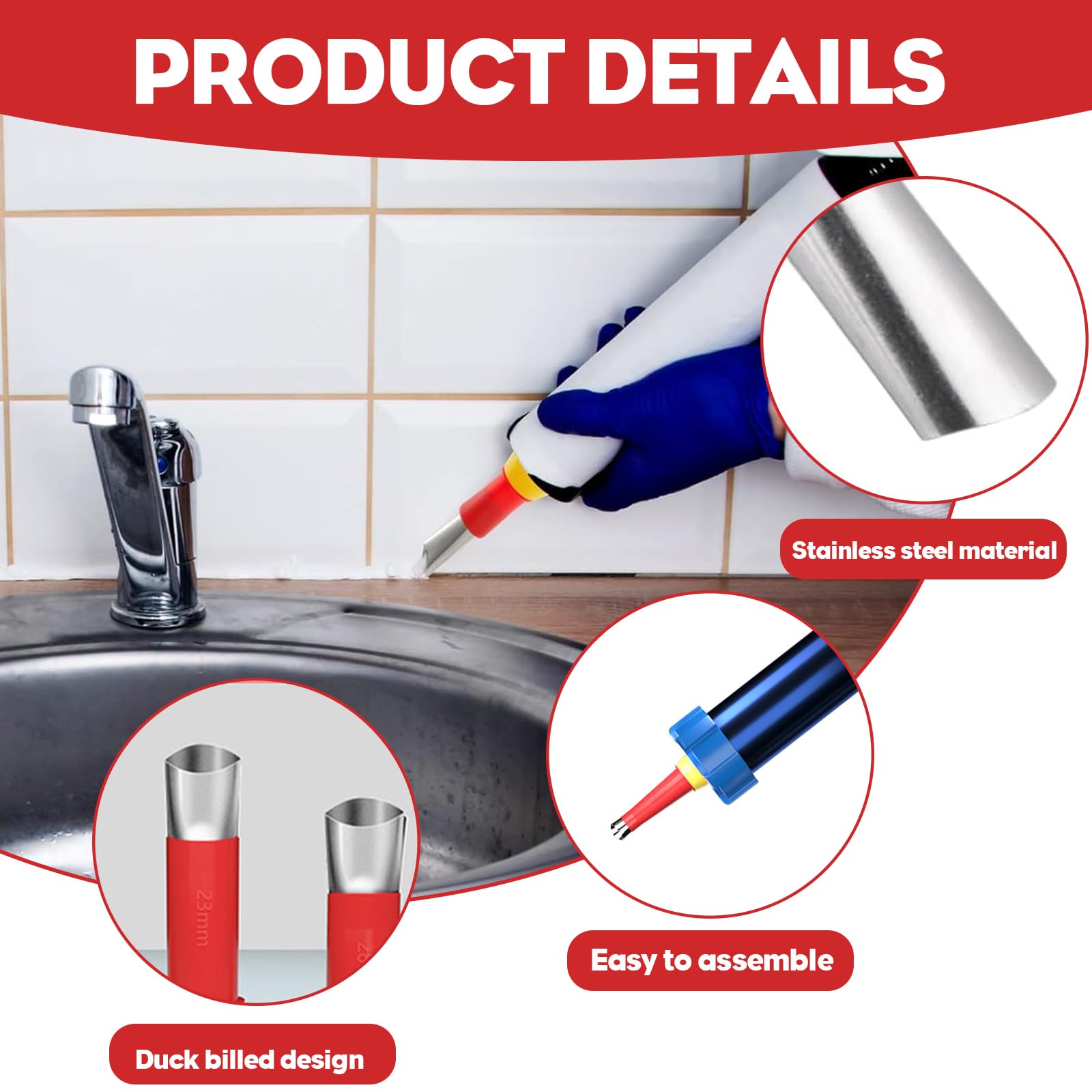 Caulk Saver 10 Pezzi Riutilizzabili – Punta Per Ugello Silicone E Applicatore Per Sigillante E Schiuma Spray – Per Riparazioni Domestiche E Officina