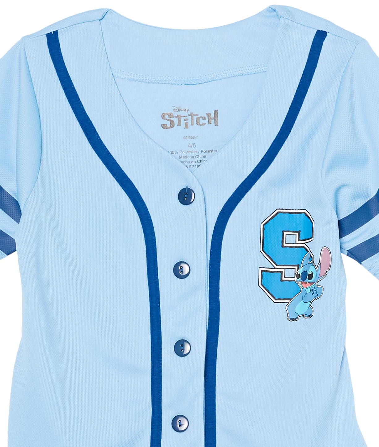 Disney Lilo & Stitch Angel Baseball Jersey klasyczna koszula z siateczki zapinana na guziki, Jasnoniebieski, 14-16