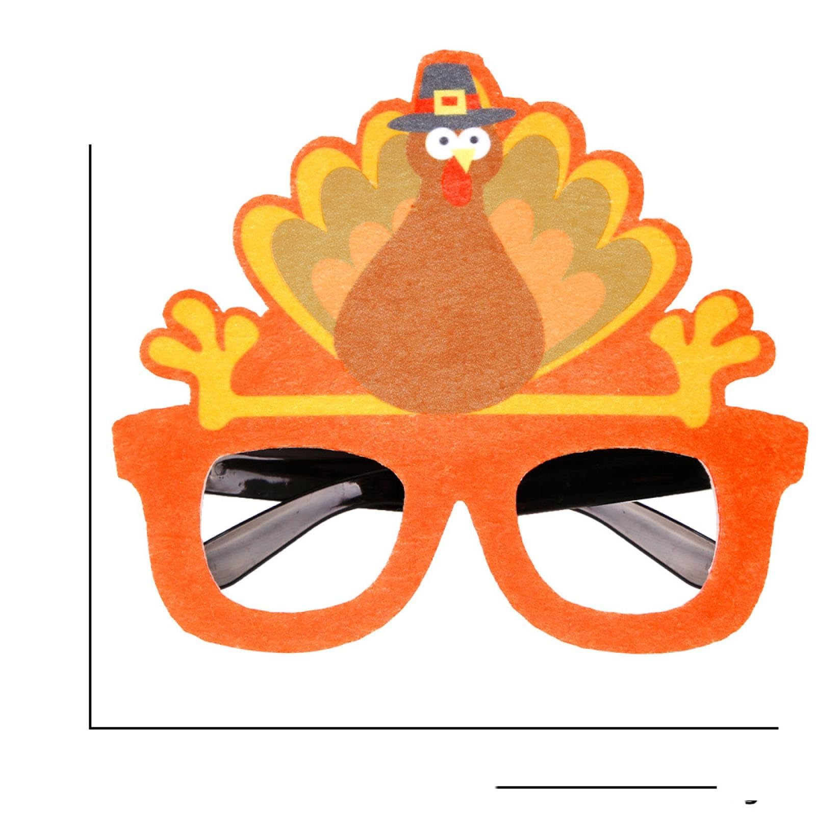 Ladlebroom Fork-Legged Turkey Thanksgiving Glasses Harvest Day Party Party Dress Up Props Turkey Pumpkin Photo Glasses Frame