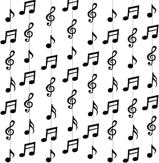 8PCS Music Notes Party Decorations, Black Musical Note Hanging Swirl, Music Theme Party Supplies, Musical Notes Garland for Concerts, Music-Theme Parties, Birthdays, Weddings and Baby Showers