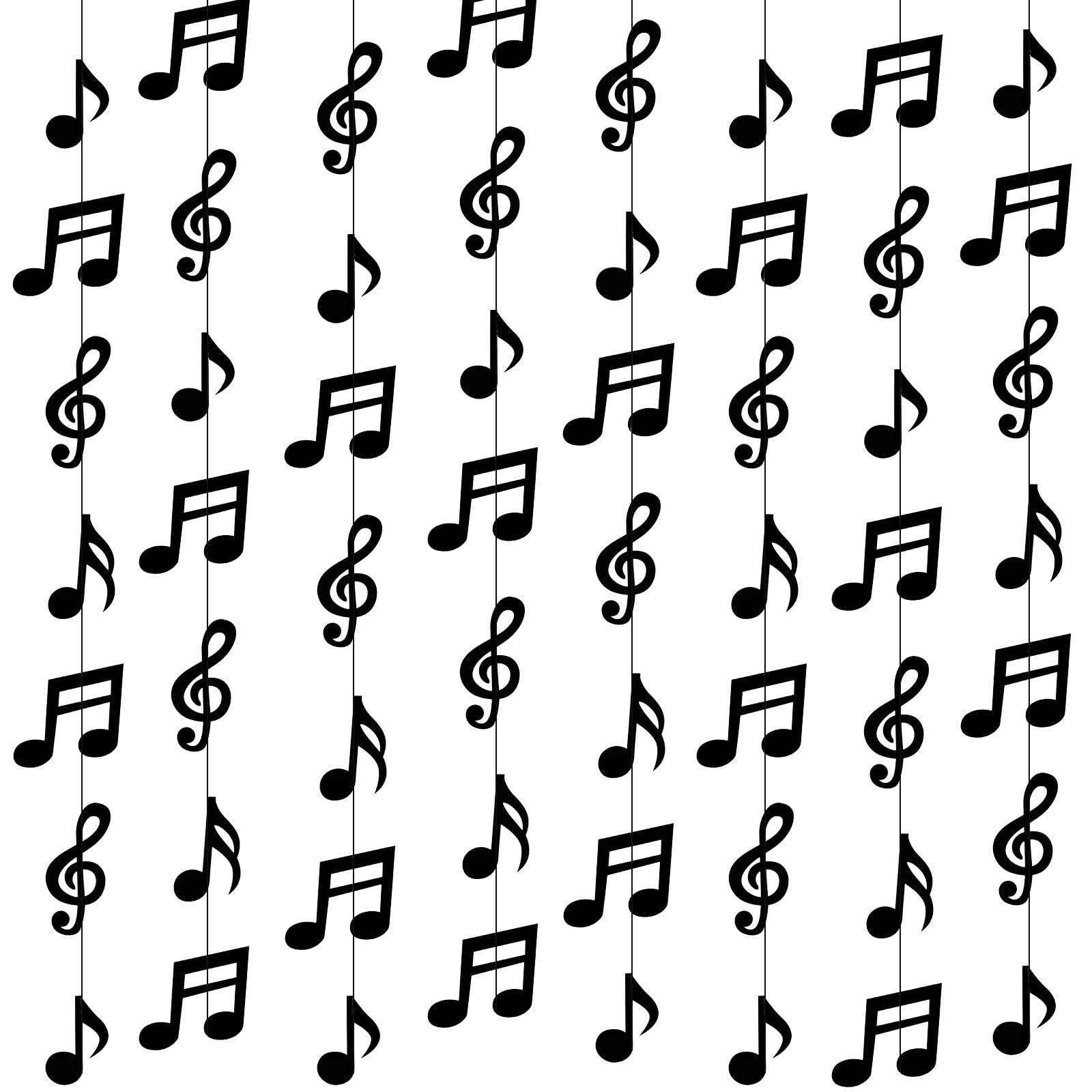 8PCS Music Notes Party Decorations, Black Musical Note Hanging Swirl, Music Theme Party Supplies, Musical Notes Garland for Concerts, Music-Theme Parties, Birthdays, Weddings and Baby Showers