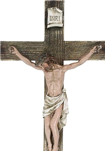 Miniatura 5 de Ebros Gift Pasión de Jesucristo Muerte en el Calvario Crucifijo Católico INRI Cruz Colgante Figura Figura 13.75 pulgadas de alto Religioso Cristiano