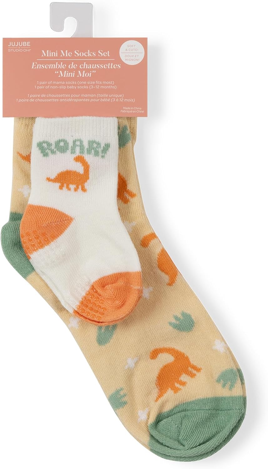 JuJuBe x Studio Oh! Baby Essentials Mama & Me Matching Socks - Mom & Baby Set, Ankle Socks for Infants 3-12 Months and Adult