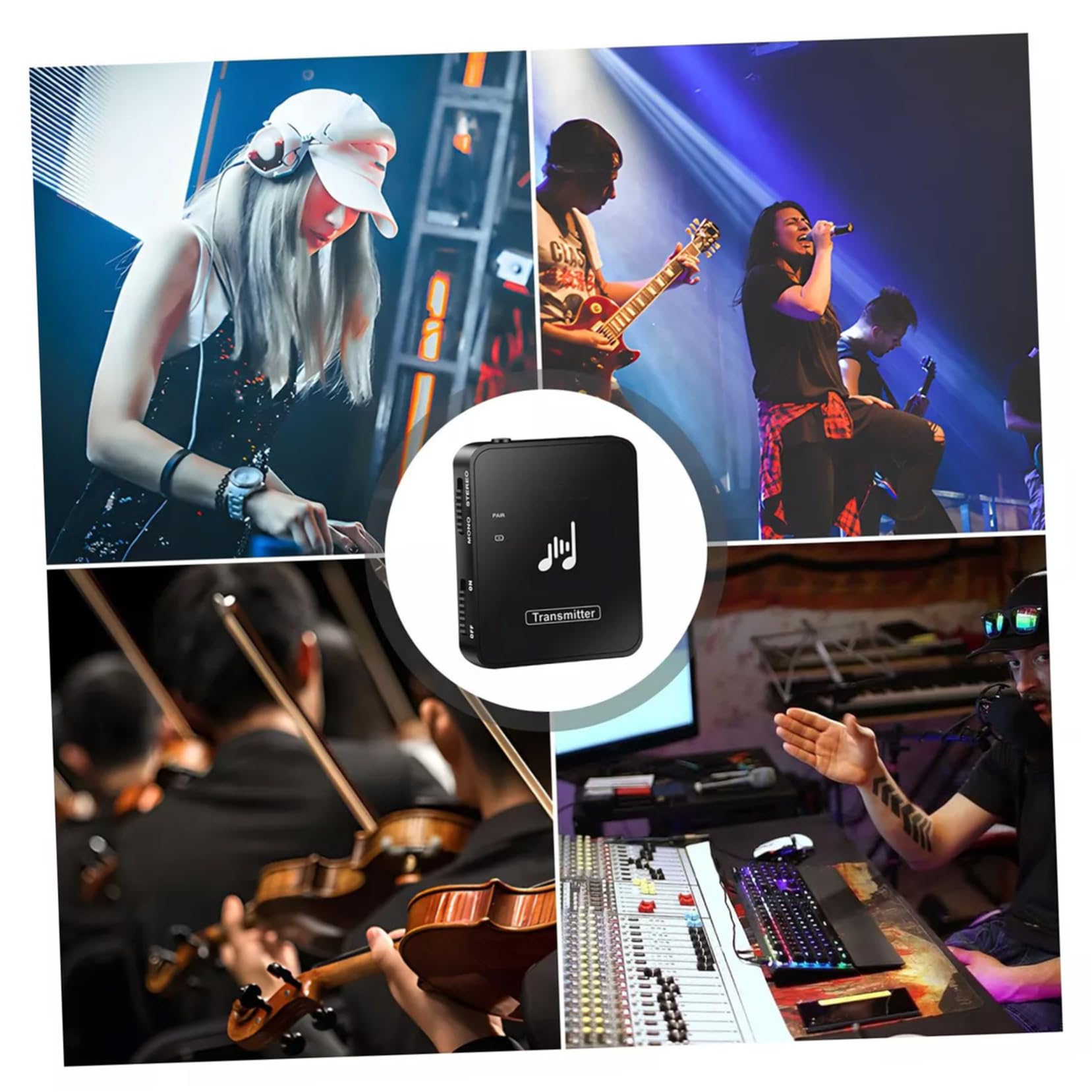 BESTonZON du Système De Streaming Système IEM De Récepteur De Intra-auriculaire Récepteur Et Émetteur Audio sans Fil Système Stéréo Black Abdos