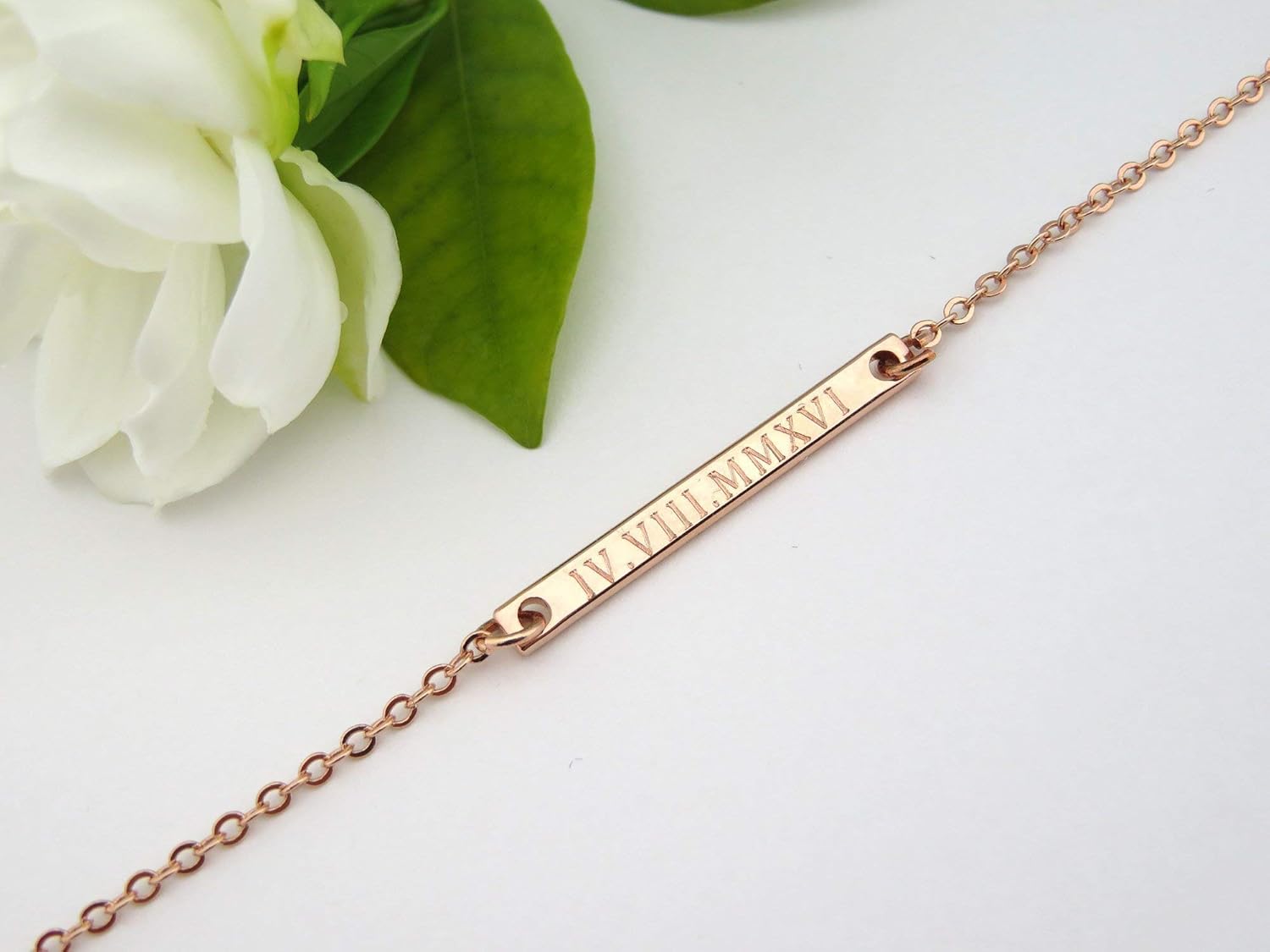 Custom bar Necklace, Handmade Necklace, bridesmaid gift, Initials necklace, gift for her, coordinates necklace, roman numeral necklace, personalized necklace, date necklace, name neckalace - Image 5