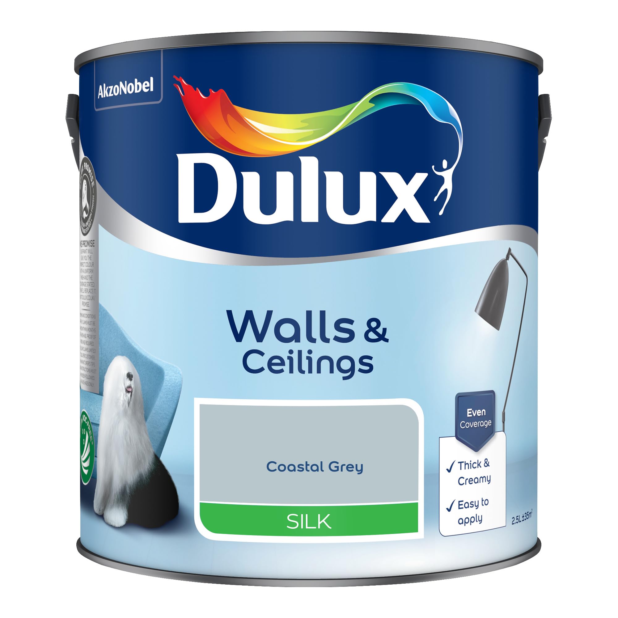 Dulux Silk Coastal Grey 2.5L, 2.5 l (Pack of 1) - Image 2
