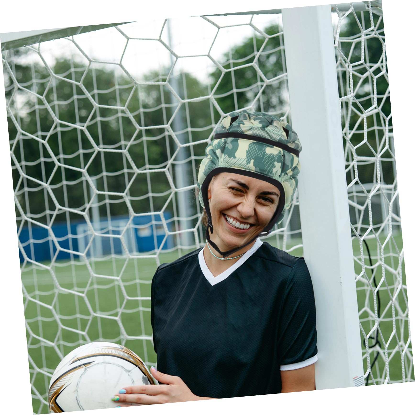 VANZACK 2piezas Casco De Rugby y Ligero para Fútbol y Deportes Al Aire Protección para Niño Niña y Adultos Camuflaje