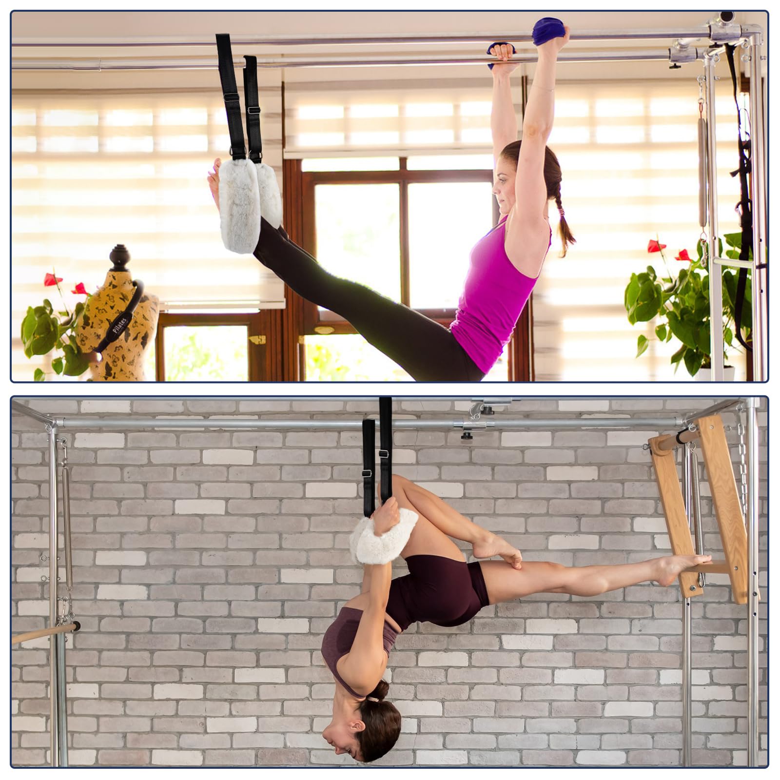 2 cinghie per Pilates Fuzzies, regolabili per Pilates Pilates, polsini in peluche per Pilate Cadillac Reformer, attrezzature per pilate per casa e studio, offrono comfort, stabilità e supporto durante