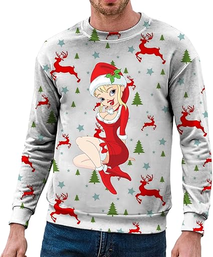 Foute Kersttrui - seks rendieren - show must go on - groen - voor heren bestellen voor € 22.99 bij het