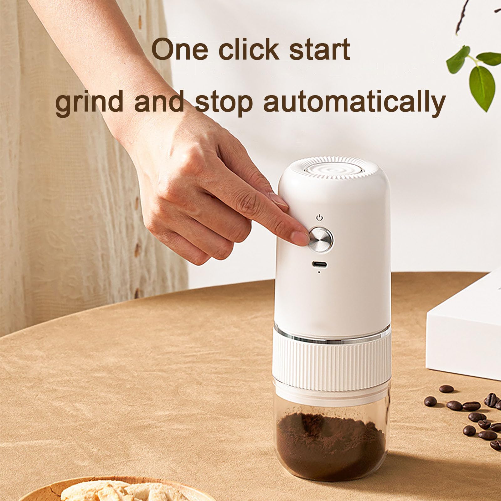 Feizikaw Moulin à café électrique, portable et compact, pour voyage, camping et randonnée (Noir Feizikaw Moulin à café électrique, portable et compact, pour voyage, camping et randonnée (Noir