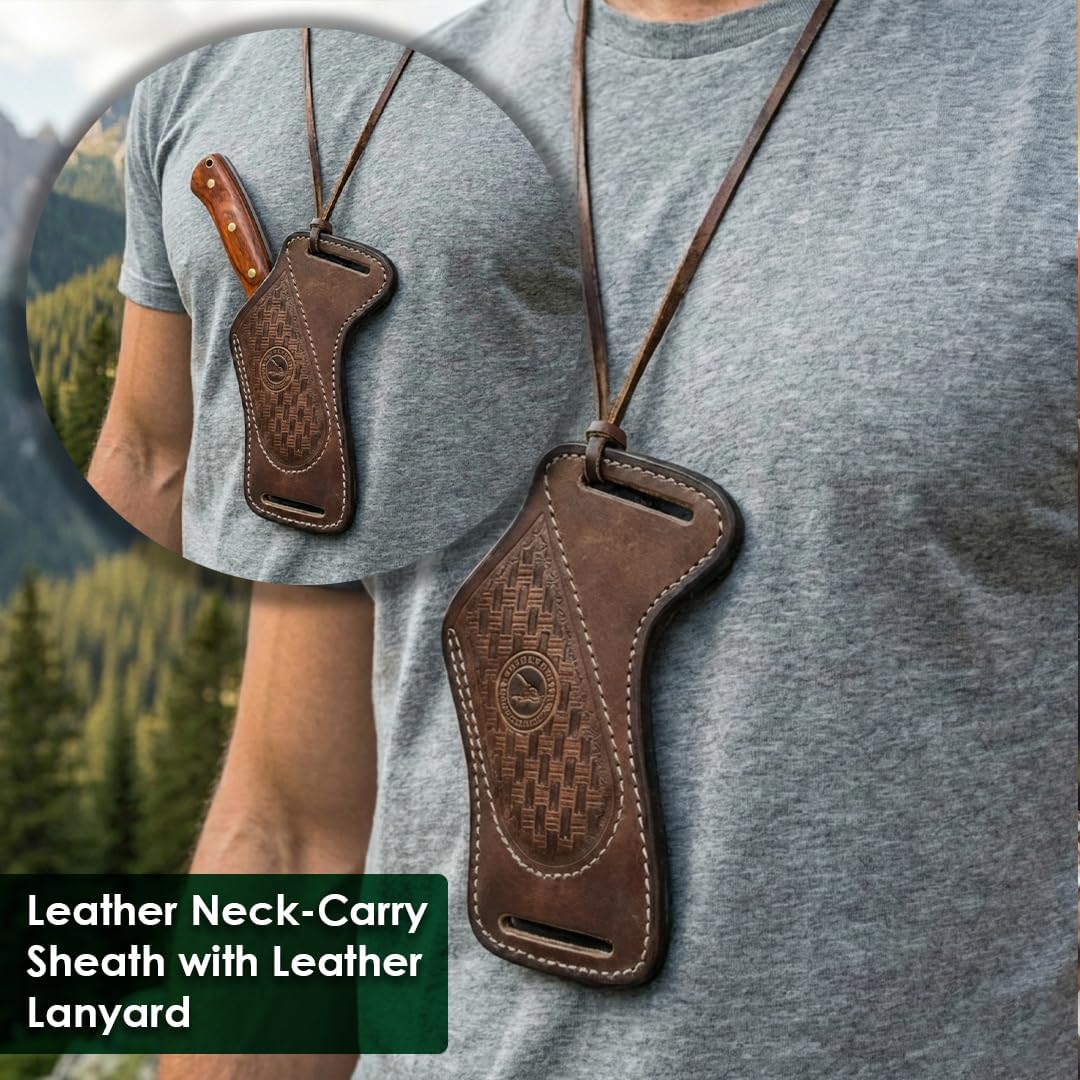 Dessi Leather Knife Sheath for Leatherman Wingman Sidekick Rebar Multi-Tools - Horizontal Pancake Belt Holster Fits 4.5" Folding Knives Swiss Army - Side Draw Pouch with Flannel Lining SM164