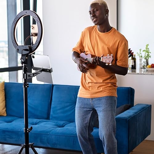 Miniatura 6 de Soporte para iPad Soporte lateral para tableta para soporte de micrófono, doble 360 giratorio ajustable para iPad Pro 12.9 Air Mini y otras