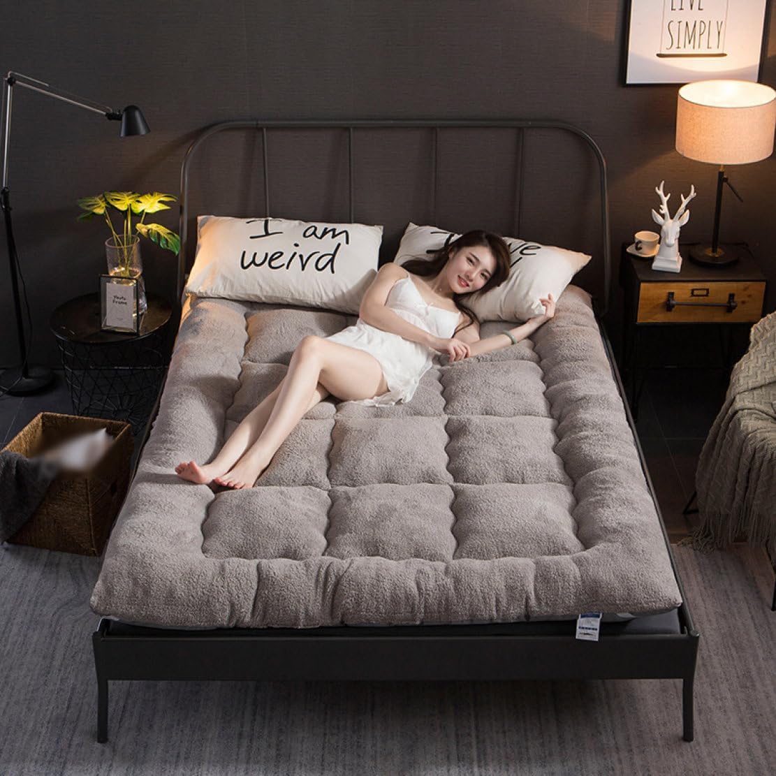 Bed mattress, double, color 3, blanket, cushioning, high resilience, blanket pad, boa, fluffy, 200*220cm, bed mat, volume, futon, single, autumn/winter, thick, winter bedding, stylish, futon pad, mat