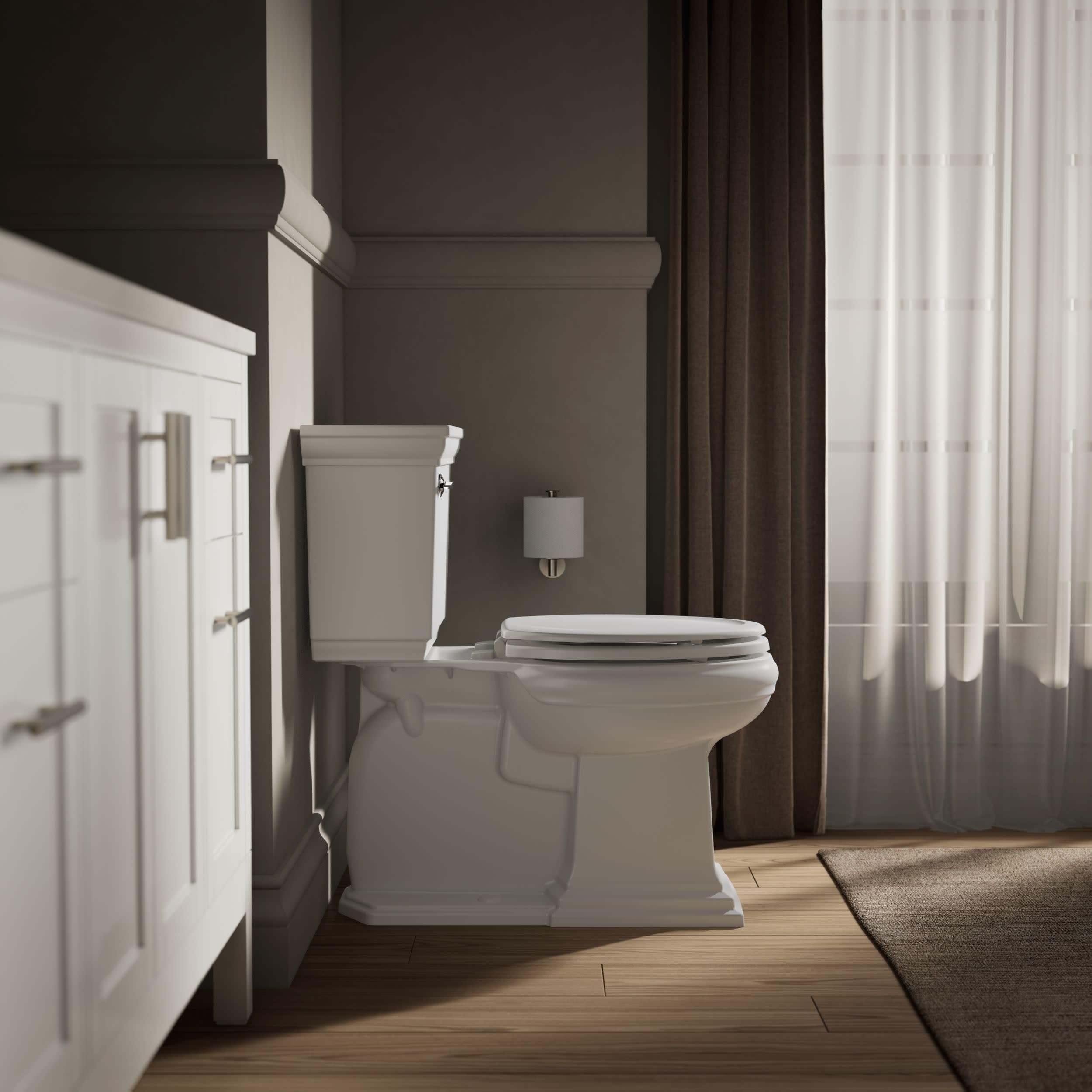 Kohler 4647-HW1 Stonewood Lunette de toilette allongée aiguisée Blanc
