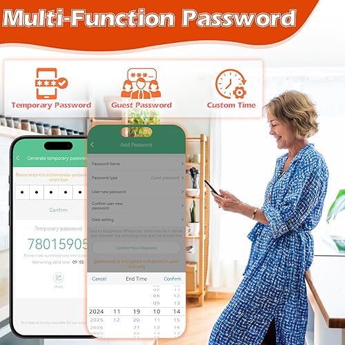Miniatura 7 de Eseesmart Cerradura inteligente para gabinete, cerradura magnética electrónica digital RFID sin llave Bluetooth seguridad para niños, cerraduras de