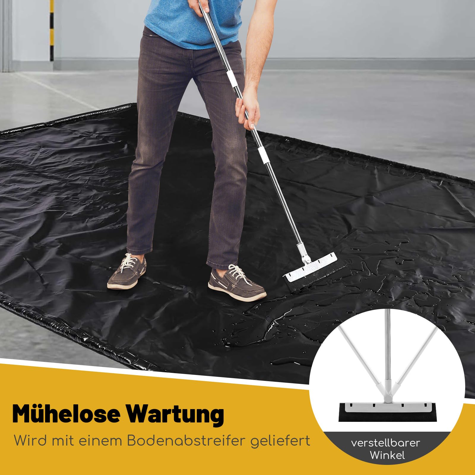 COSTWAY Garage Bodenmatte, 670 x 275 cm Auto Ölauffangmatte, Ölmatte rutschfest & wasserdicht & wiederverwendbar, Garagenmatte Antirutschmatte mit doppelseitigem Klebeband für Werkstatt, Garage