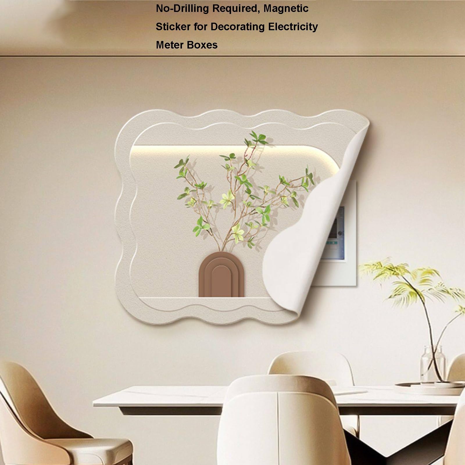Copri Quadro Elettrico Decorativo, Senza Bisogno di Fori, Copertura Magnetica per Pannello Elettrico, Decorazione da Parete(50x40 cm/19.7x15.7 in)