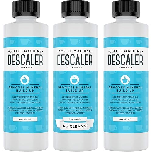 IMPRESA 3 Pack / 6 Uses Coffee Machine Descaler for Keurig and Virtually All Single Use Coffee and Espresso Machines - Made in the USA