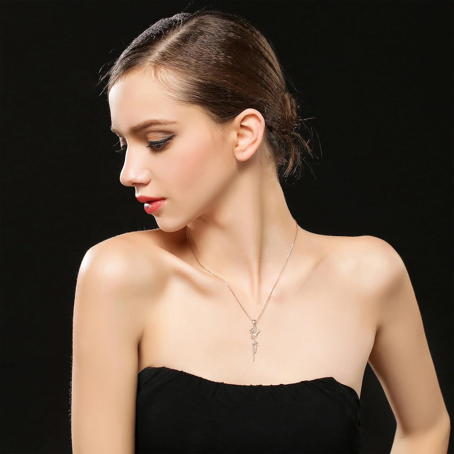 Rose Necklace for Mom 925 Sterling Silver Mother Pendant Rose Flower Mom Jewelry for Women Wife Mother - Image 2