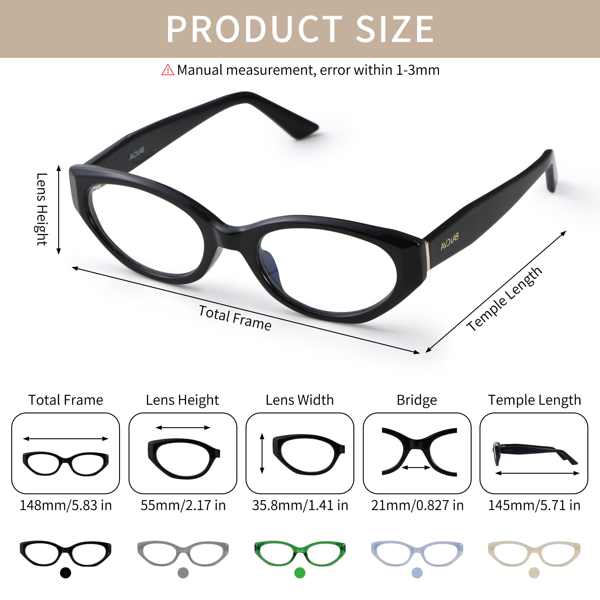 AB2211 damskie okulary blokujące niebieskie światło, bardzo duże okulary kocie oko