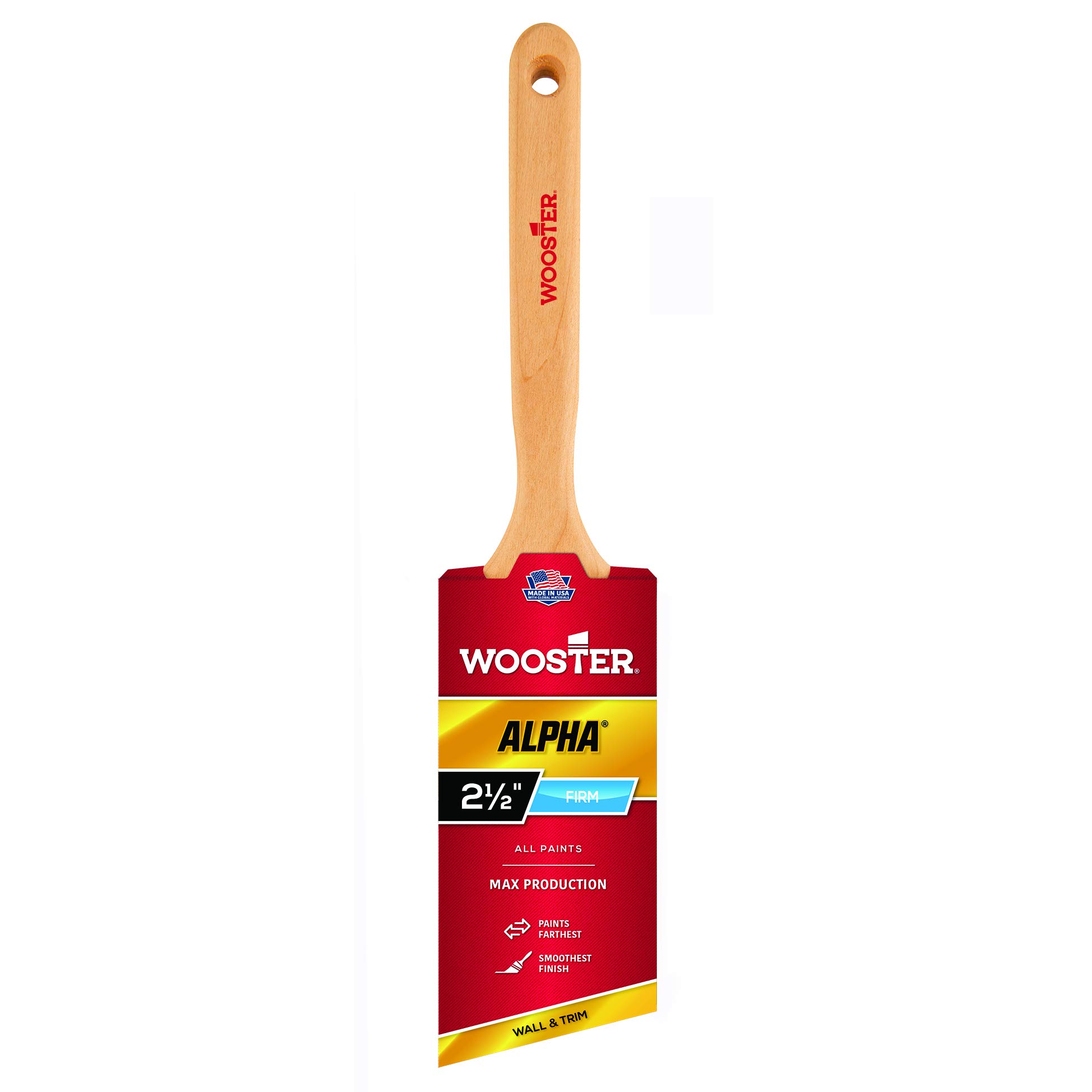 Wooster Brush Light Brown 4231-2.5 Alpha Angle Sash Paintbrush, None, 2.5 Inch