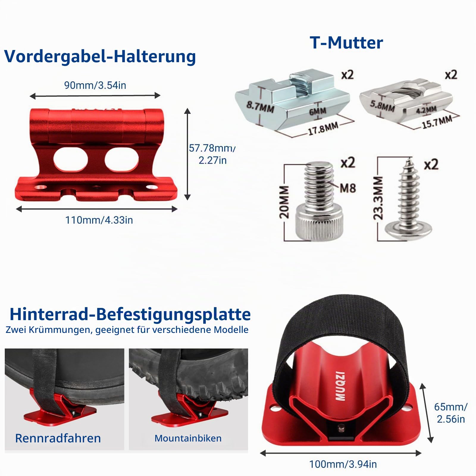 Fahrradgabelhalterung Fahrradblock, MTB Gabelhalterung Fahrrad Vorderradhalter Gabelbefestigungshalterung Aluminiumlegierung Vorderradgabel Fester Clip Zubehör für Outdoor Reiseartikel