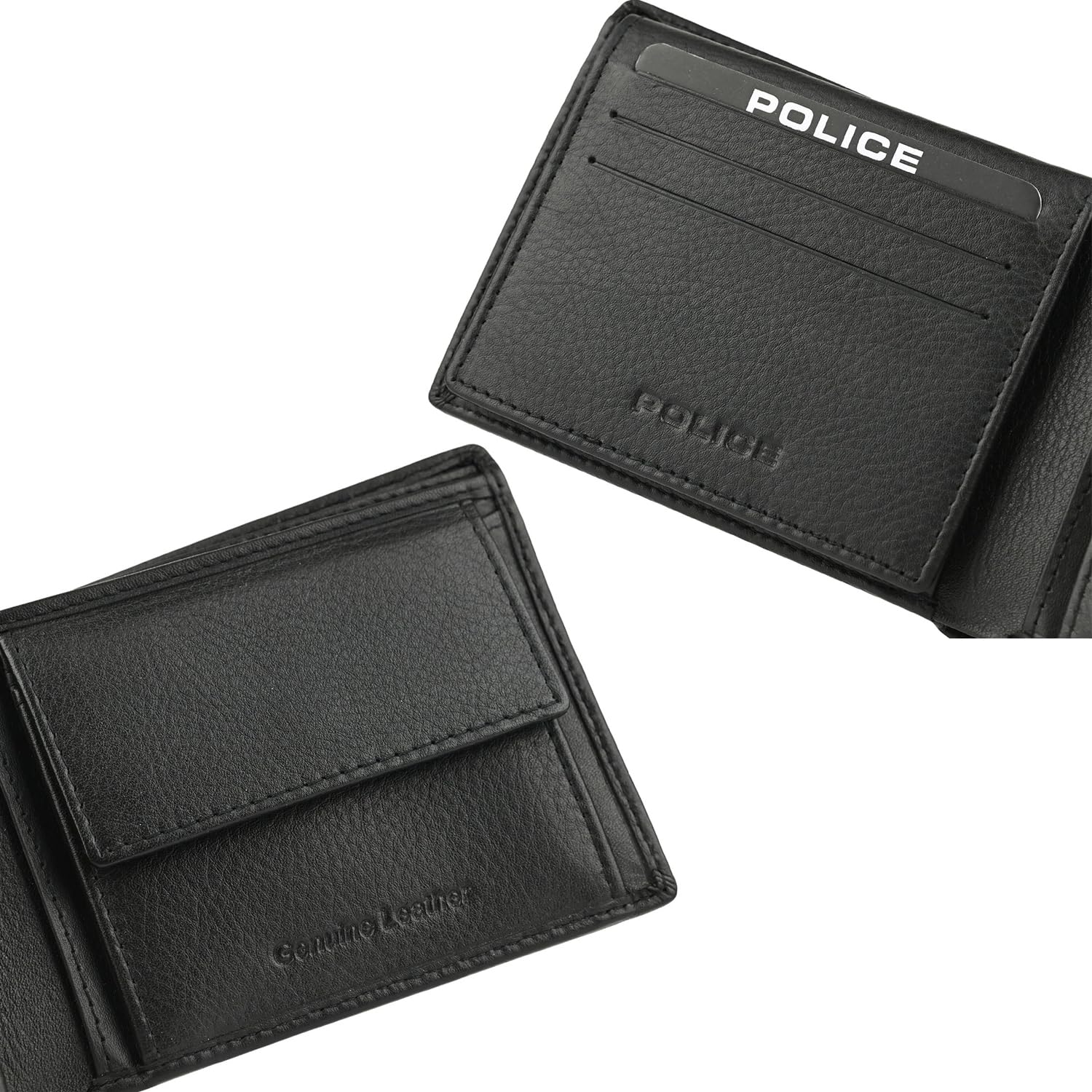 Police Cofanetto Regalo Uomo, Portafoglio e Cintura Reversibile, In Vera Pelle