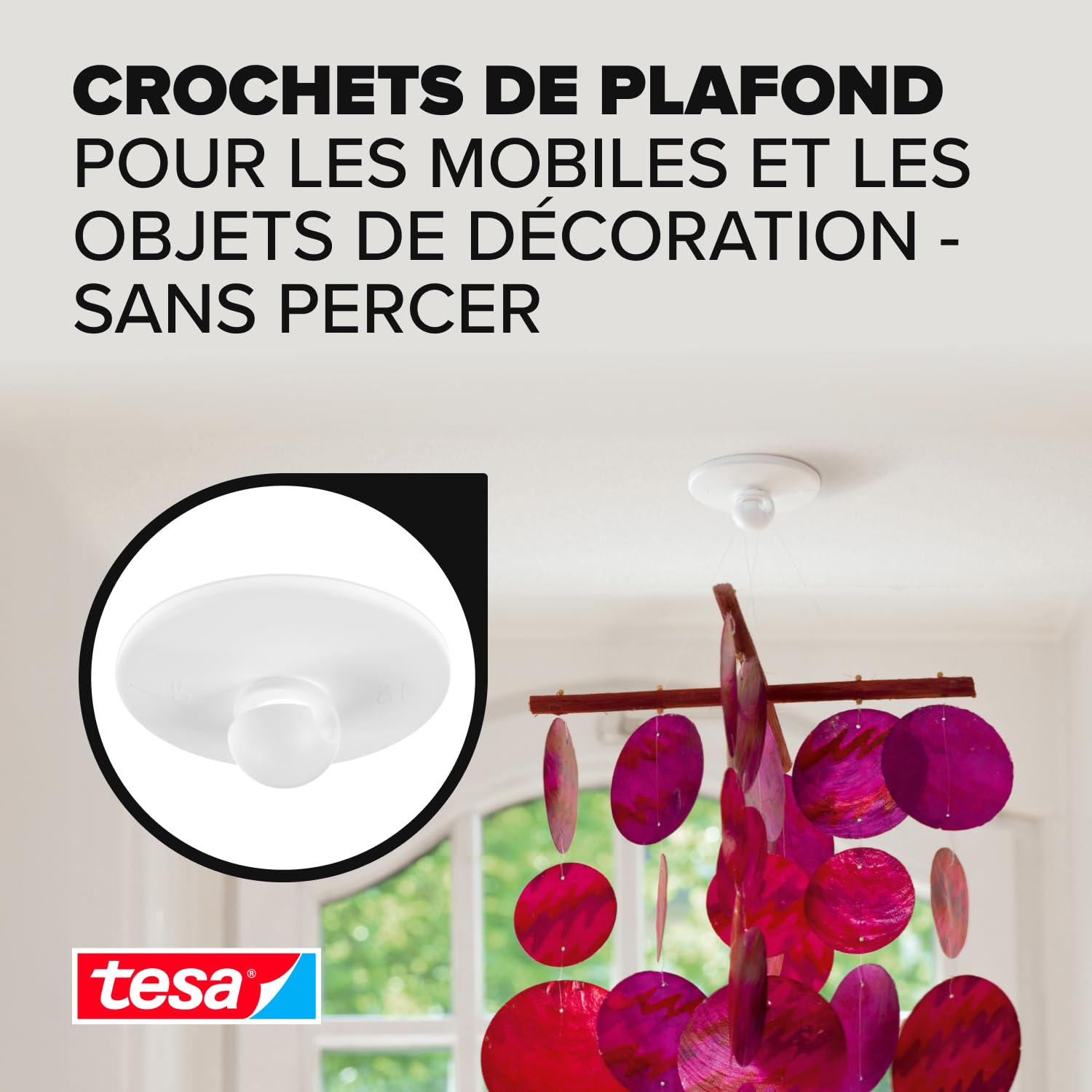 Lot De 4 Crochets De Plafond Autocollants Transparents - Support 5 Kg, Sans Perçage, Pour Plantes Suspendues, Cuisine, Salle De Bain