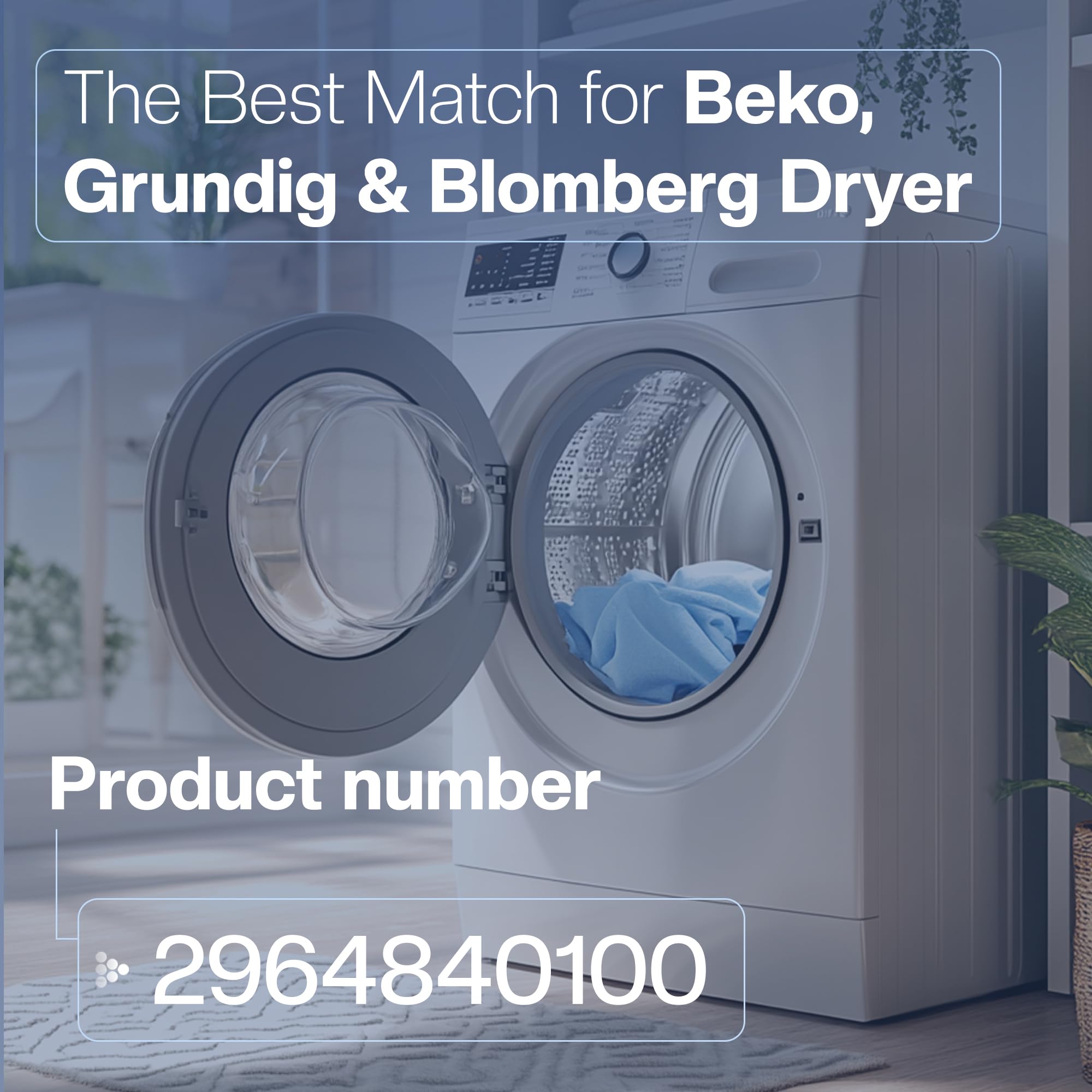 1 Filtr do Suszarki Beko 2964840100 – Zamiennik do Suszarek z Pompą Ciepła & Kondensacyjnych – Pasuje do Grundig, Blomberg, Elektra Bregenz – Filtr z Pianki na Kłaczki