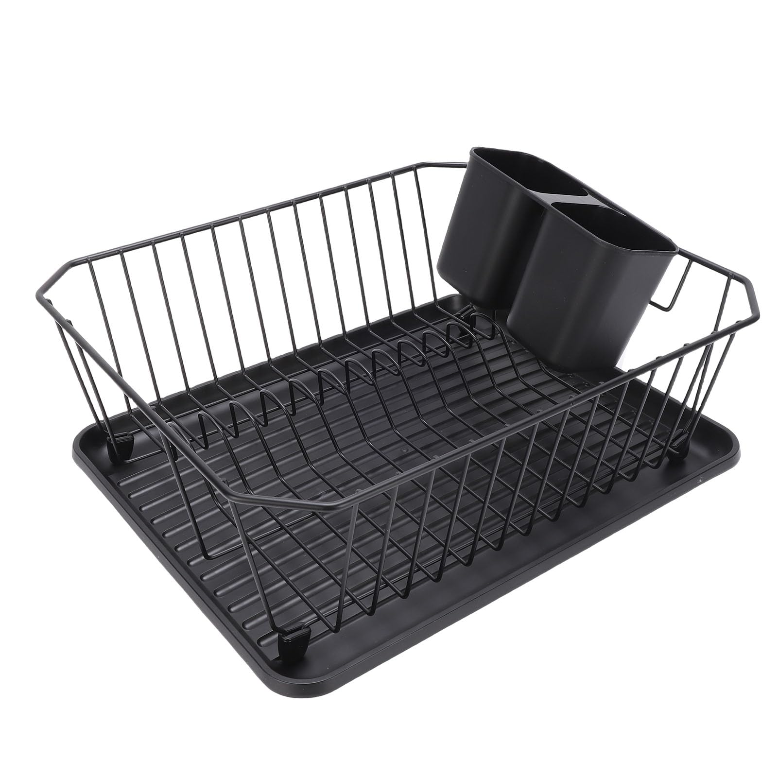 Scolapiatti Multifunzionale in Ferro per Una Cucina organizzata e Un Ambiente di Cottura Accogliente (Nero)