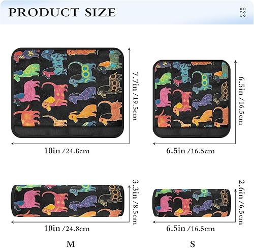 Miniatura 3 de Los perros salchicha de colores se muestran en un negro fundas de cinturón de seguridad de automóvil suaves para niños, protector de cinturón de