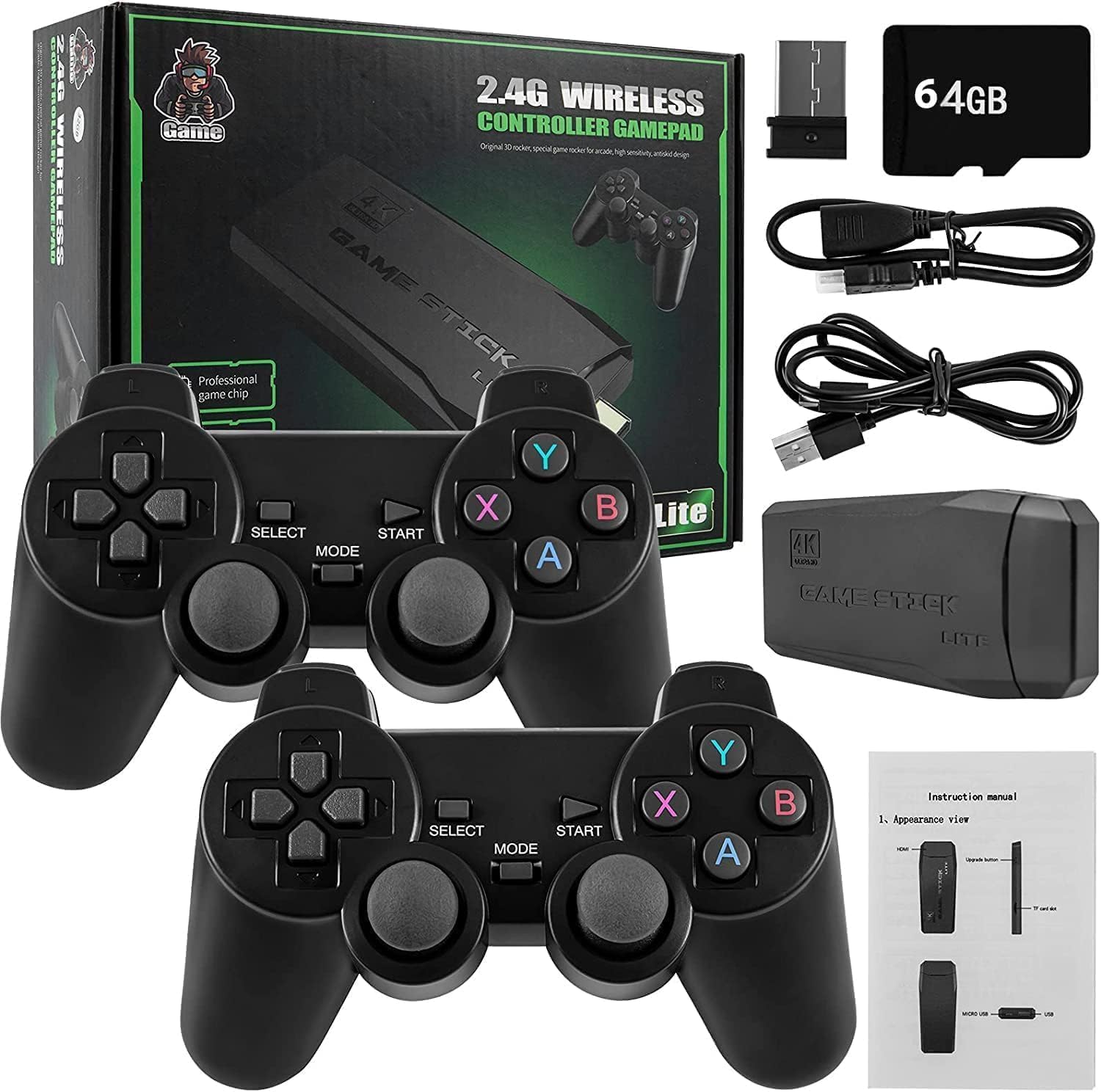 BLUE BIG HORSE Wireless Retro Gaming Console with Dual Wireless Controllers, HDMI TV Game Stick, 64GB Storage, Classic Gaming System for Home Entertainment-image-36