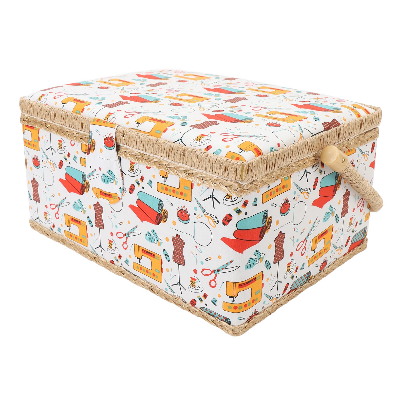 Cesto di cucito, scatola da cucito di grande capacità per forniture per cucire scatola di stoccaggio da cucito con organizzatore di scatole da cucito per vassoio di plastica