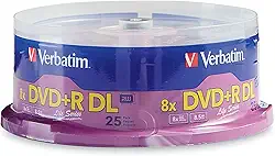 Verbatim DVD+R DL Double Layer 8.5GB 8X LifeSeries - 25pk Spindle 71122