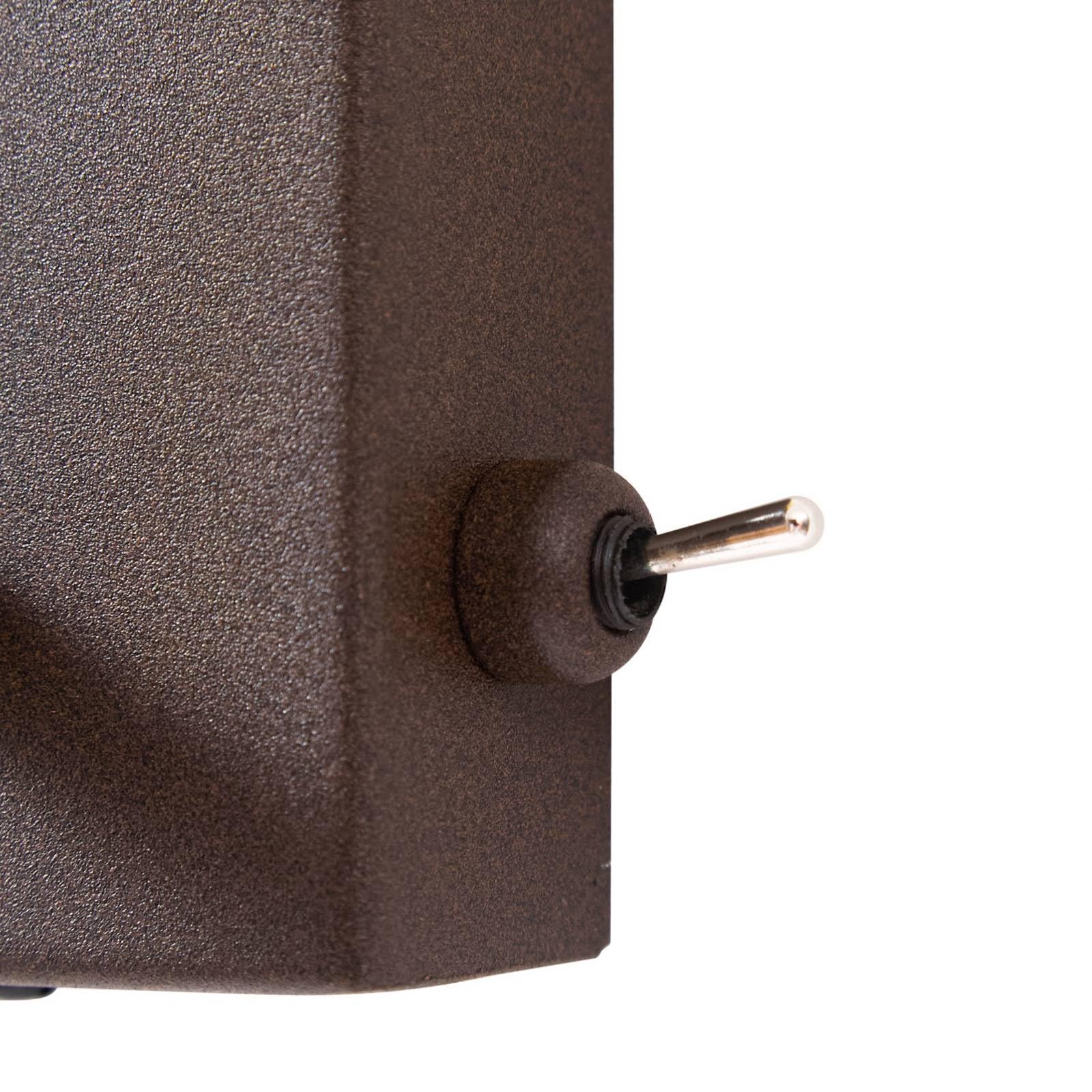 Lindby Glas Wandlampe rostfarben, Wandleuchte innen Wandfackel Uplight Effekt Wandbeleuchtung Wohnzimmer Esszimmer Flur 1x E14 ohne Leuchtmittel
