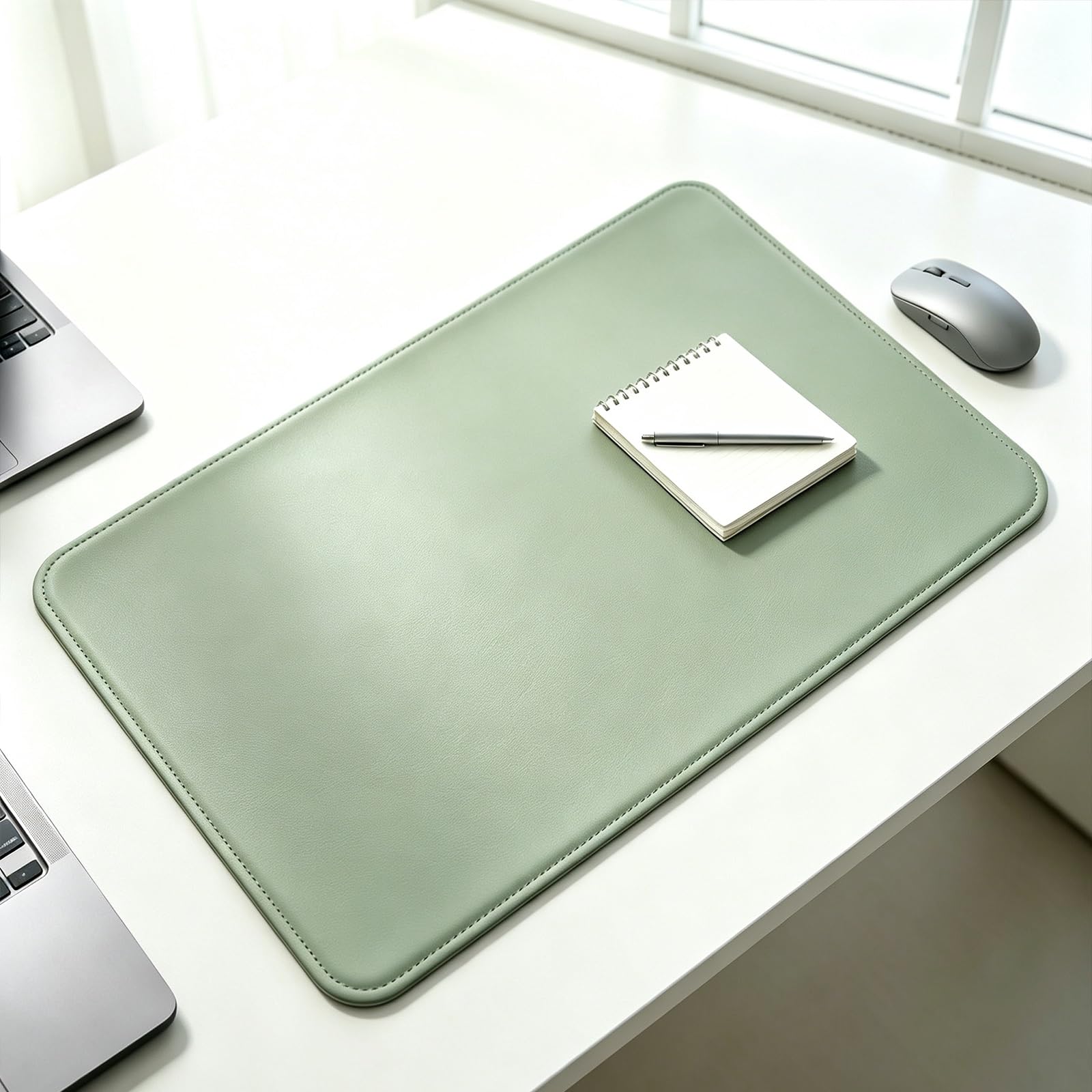 Tappetino da Scrivania Premium, Grande Desk Pad Protettivo per Computer | Protezione Tavolo, Superficie Impermeabile Facile da Pulire Antiscivolo per Ufficio Casa Gaming(Green,90x40cm)