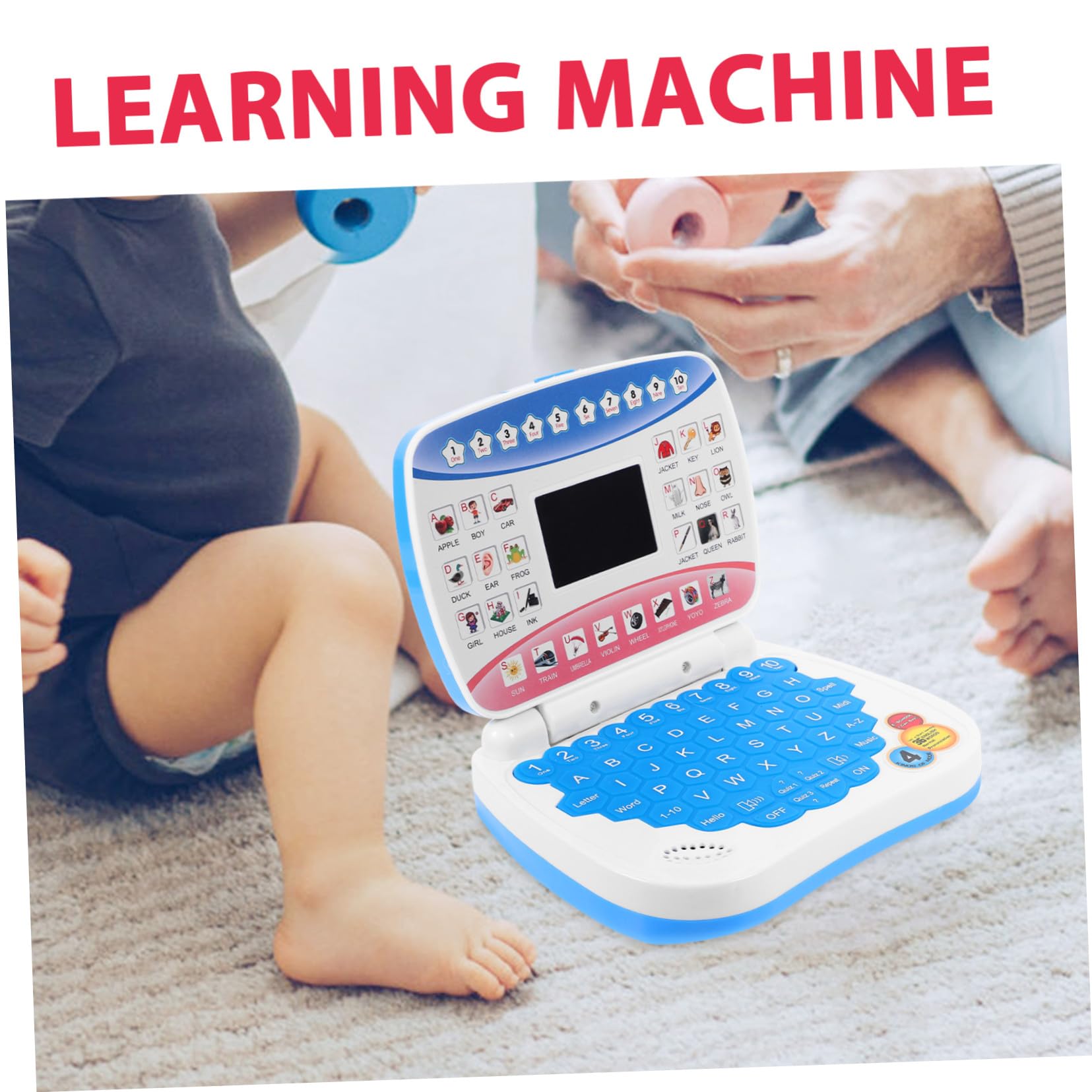 Giocattolo Educativo Laptop Mini Simulazione Display LED e Musica | Computer per Bimbi, Laptop Educativo Mini Simulazione, Batteria 3 X Aa Non Inclusa, per Compleanno e Festa Scuola Decor