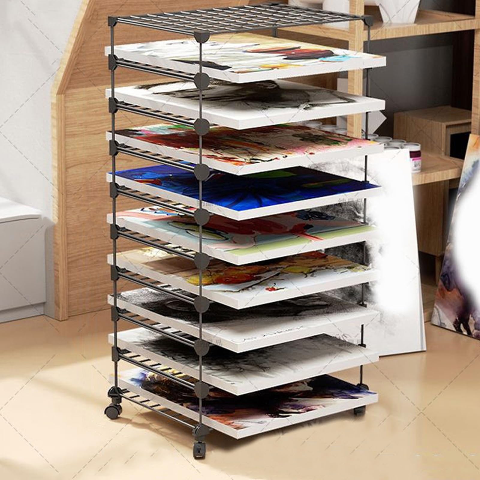 Organizador De Papel, Organizador De Clasificación De 4/5/6/7/8 Capas, Clasificador De Papel, Gabinete De Almacenamiento De Papel For El Hogar, El Aula, La Oficina, La Escuela (negro, Blanco)(White,7t