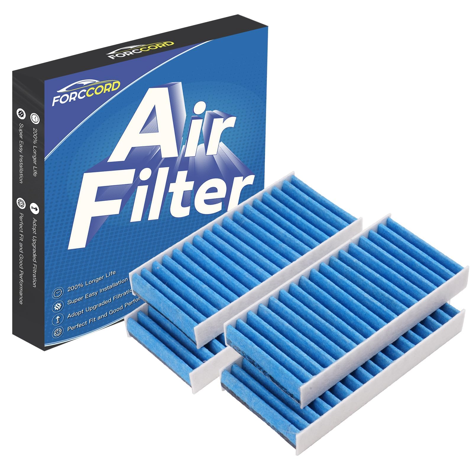 4-Pack Cabin Air Filters for 2011-2017 Jeep Wrangler 3.6L &amp; 3.8L