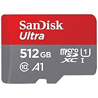 SanDisk 512GB Ultra scheda microSDXC + adattatore SD fino a 150 MB/s con prestazioni app A1 UHS