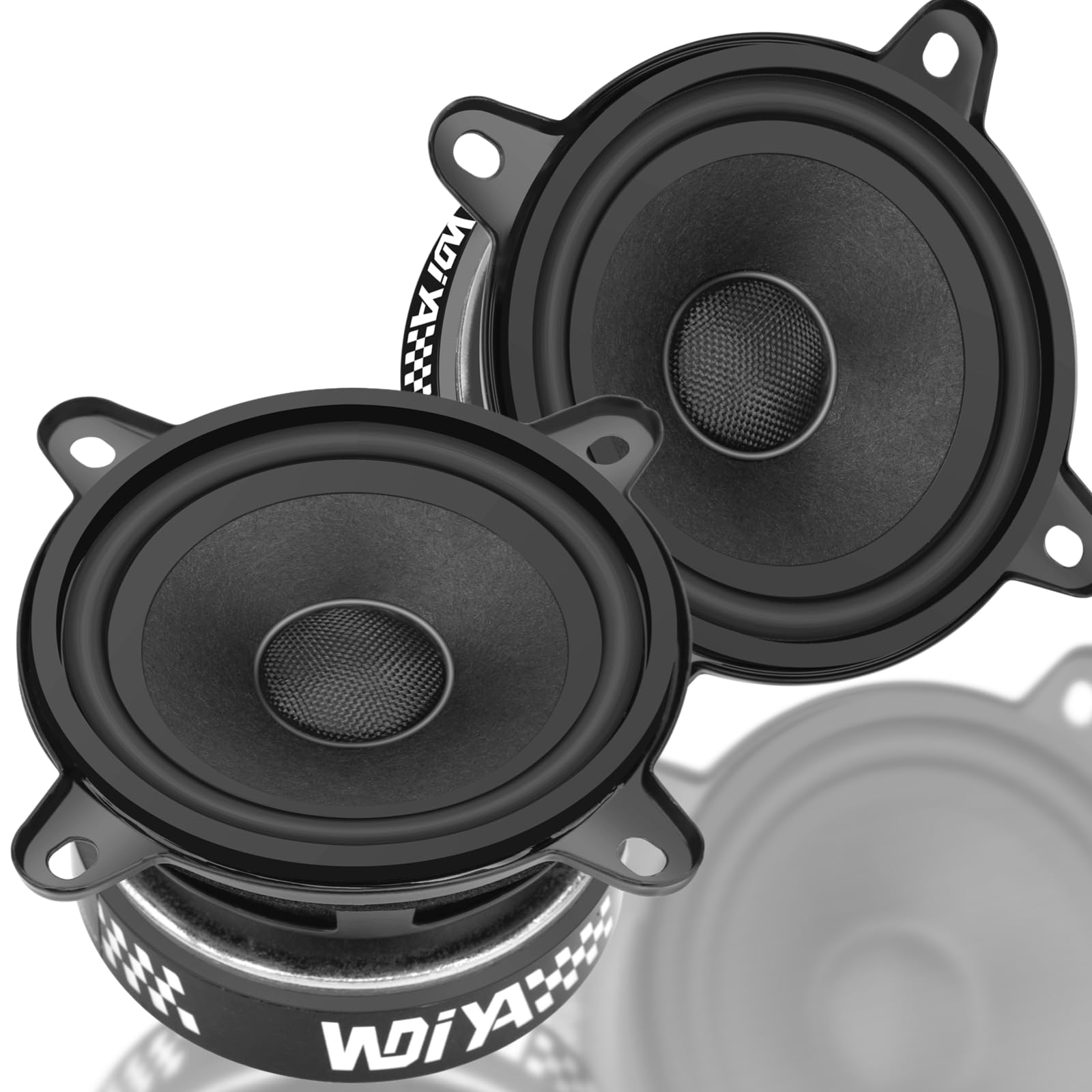 3.5-Inch Car Speaker Wool Fiber Cone+Fiberglass Sound Cap Full Frequency High Fidelity Audio 300W Peak Power 4 Ohms Professional High-End Stereo Surround Sound (2-Speakers)